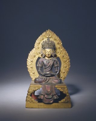 图片[1]-Bronze gilded statue of Infinite Shou Buddha-China Archive